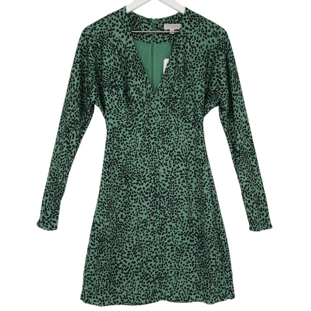 Equipment Rommily Animal Print Satin Dress
